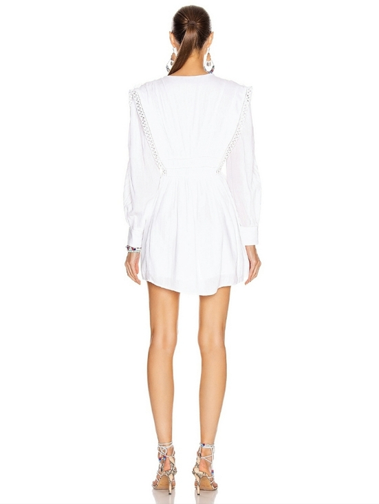 🆕️Isabel Marant Yaxo Dress White Summer Chic Clean Girl Sz US Medium France 38 - Picture 8 of 16